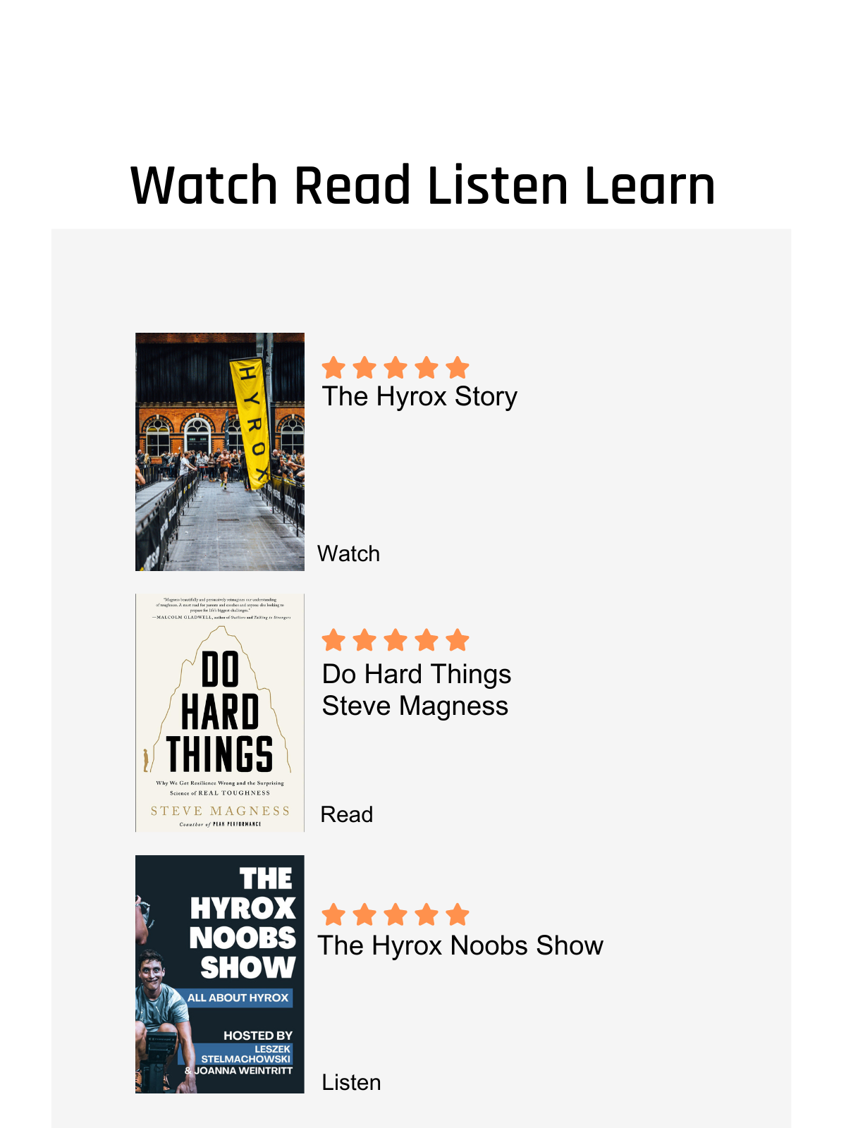Watch Read Listen Learn: March