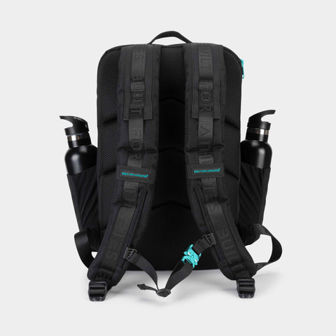 Black & Aqua Hybrid Backpack 35L
