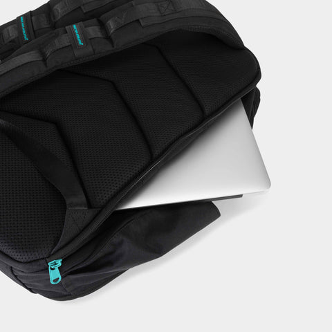 Black & Aqua Hybrid Backpack 35L