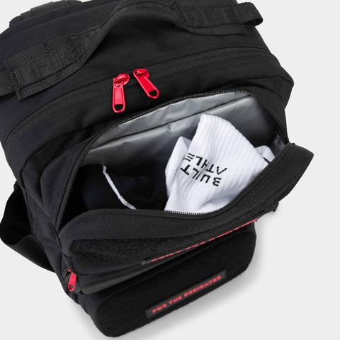 Black & Red Hybrid Backpack 35L