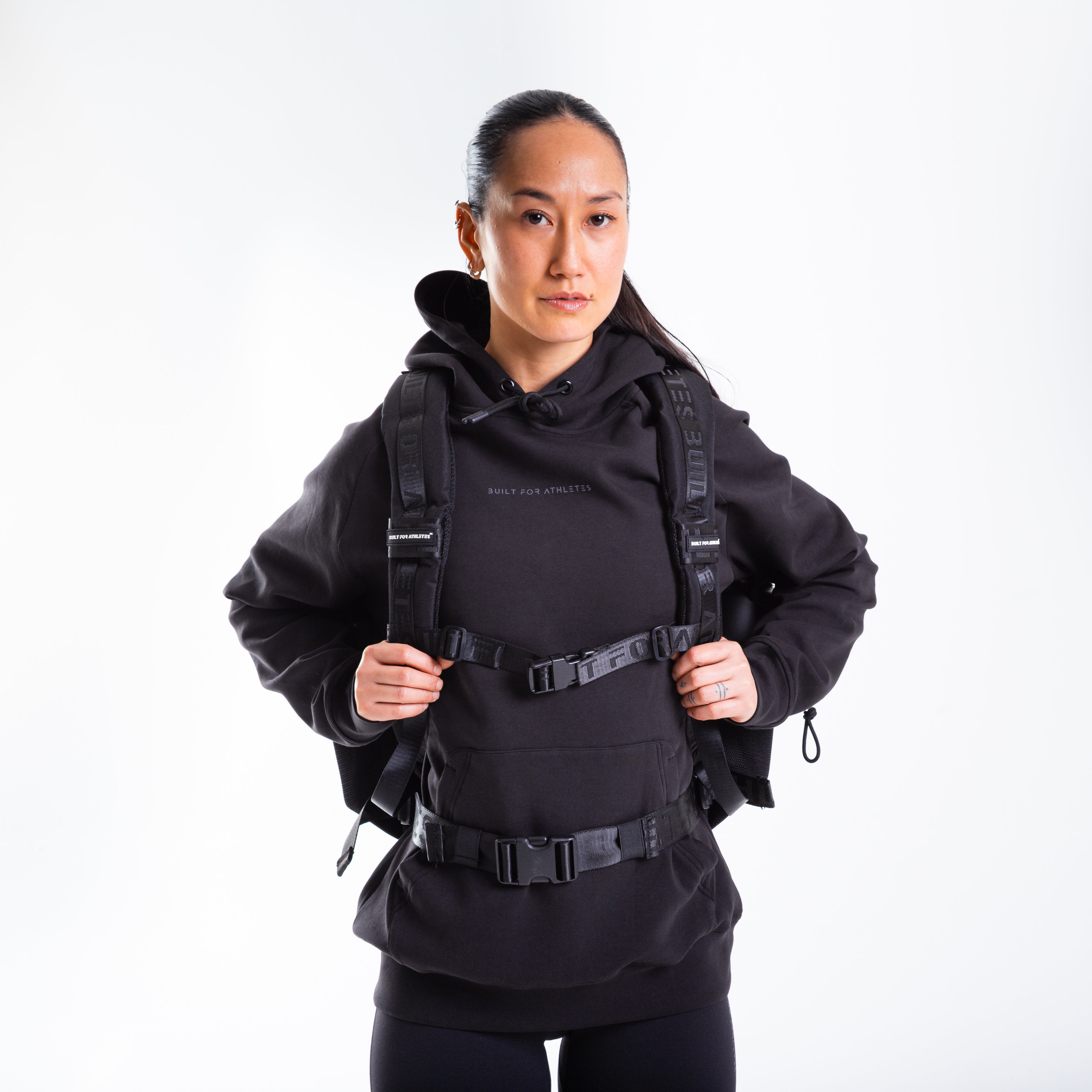 Großer schwarzer Fitnessstudio-Rucksack