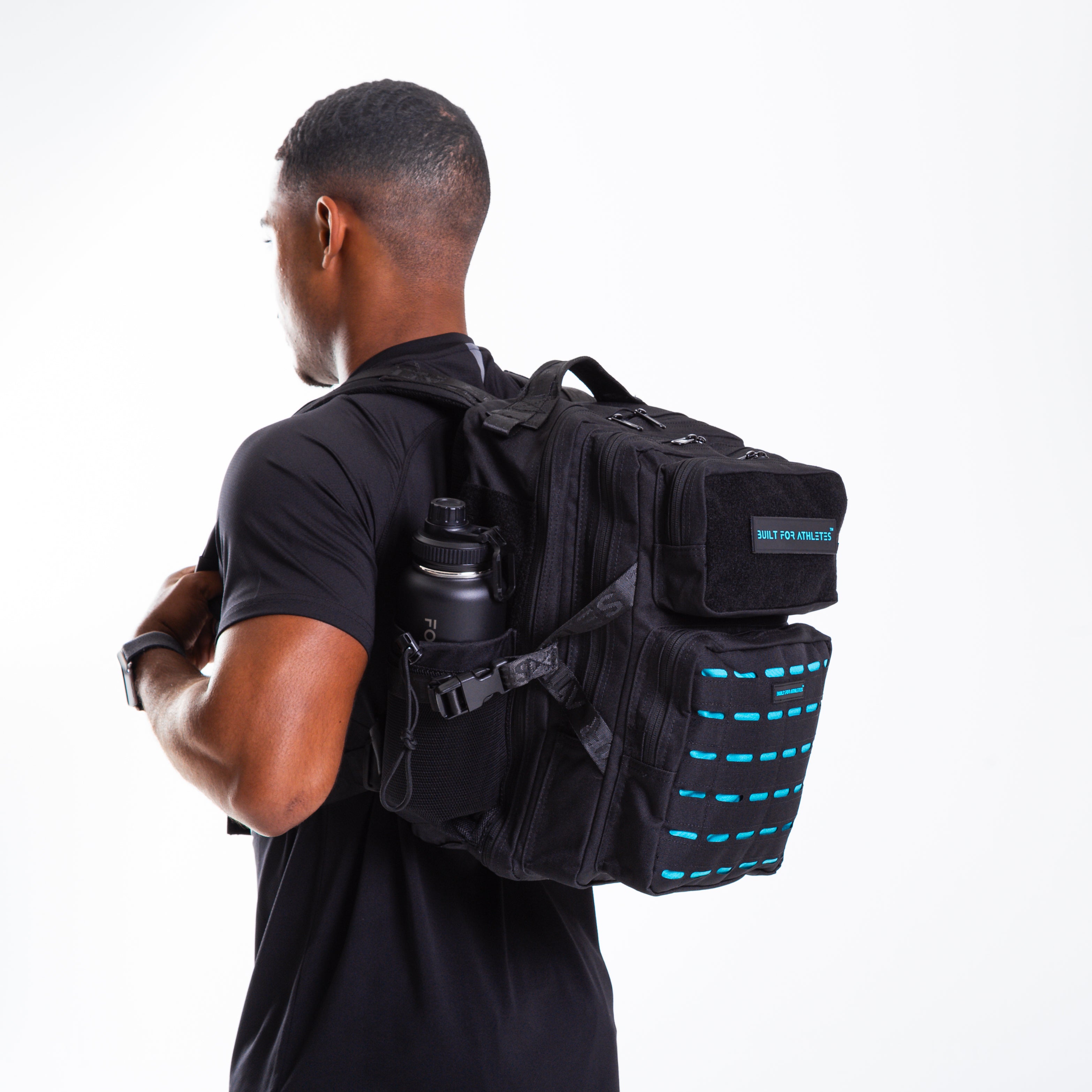 Medium Black & Aqua Gym Rucksack