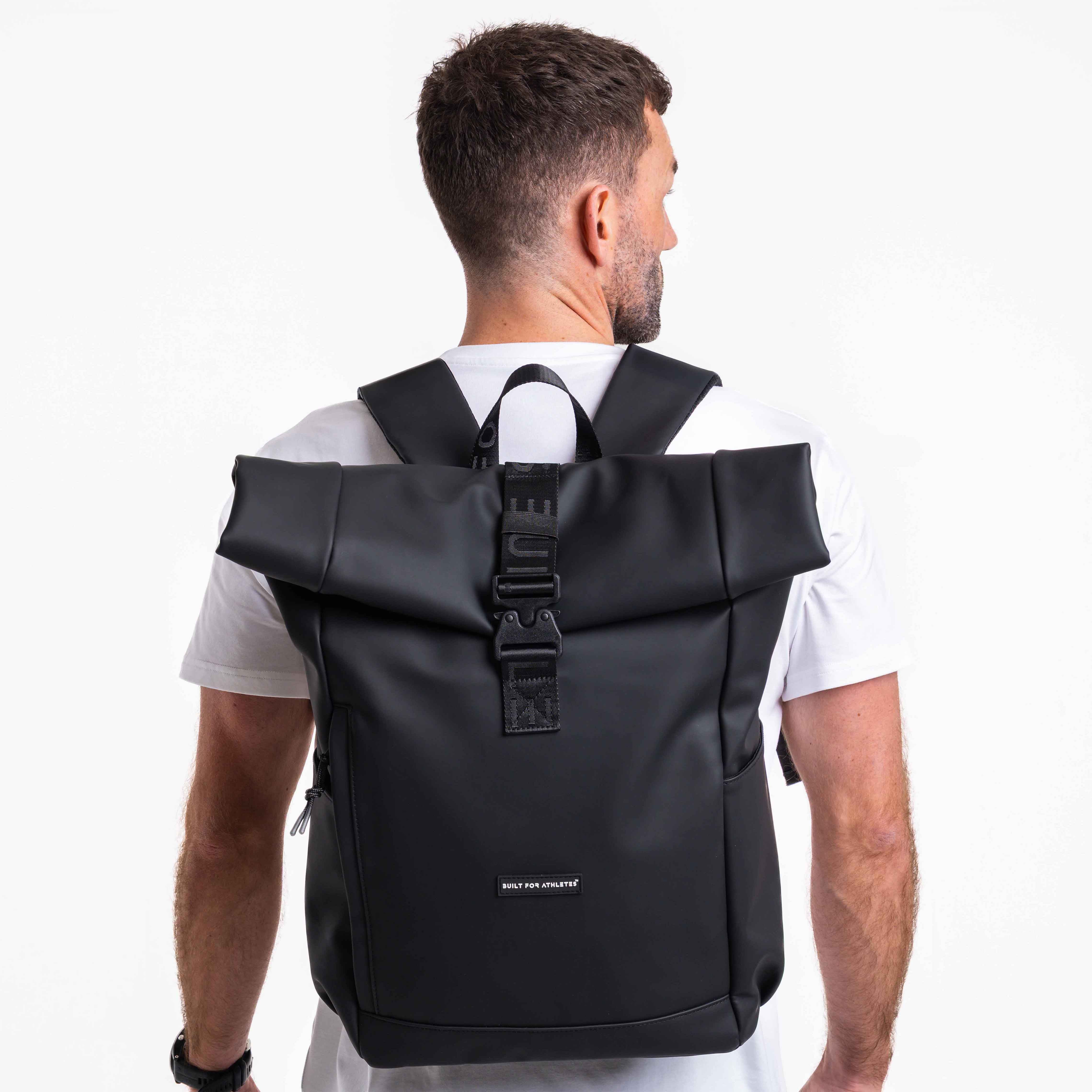 Black Roll Top 22L Backpack