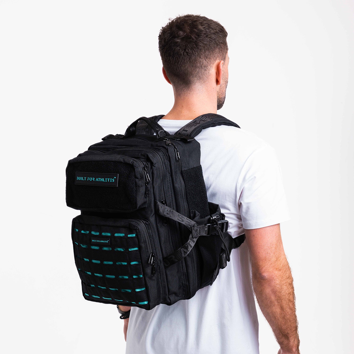 Sac à dos de sport moyen noir et aqua