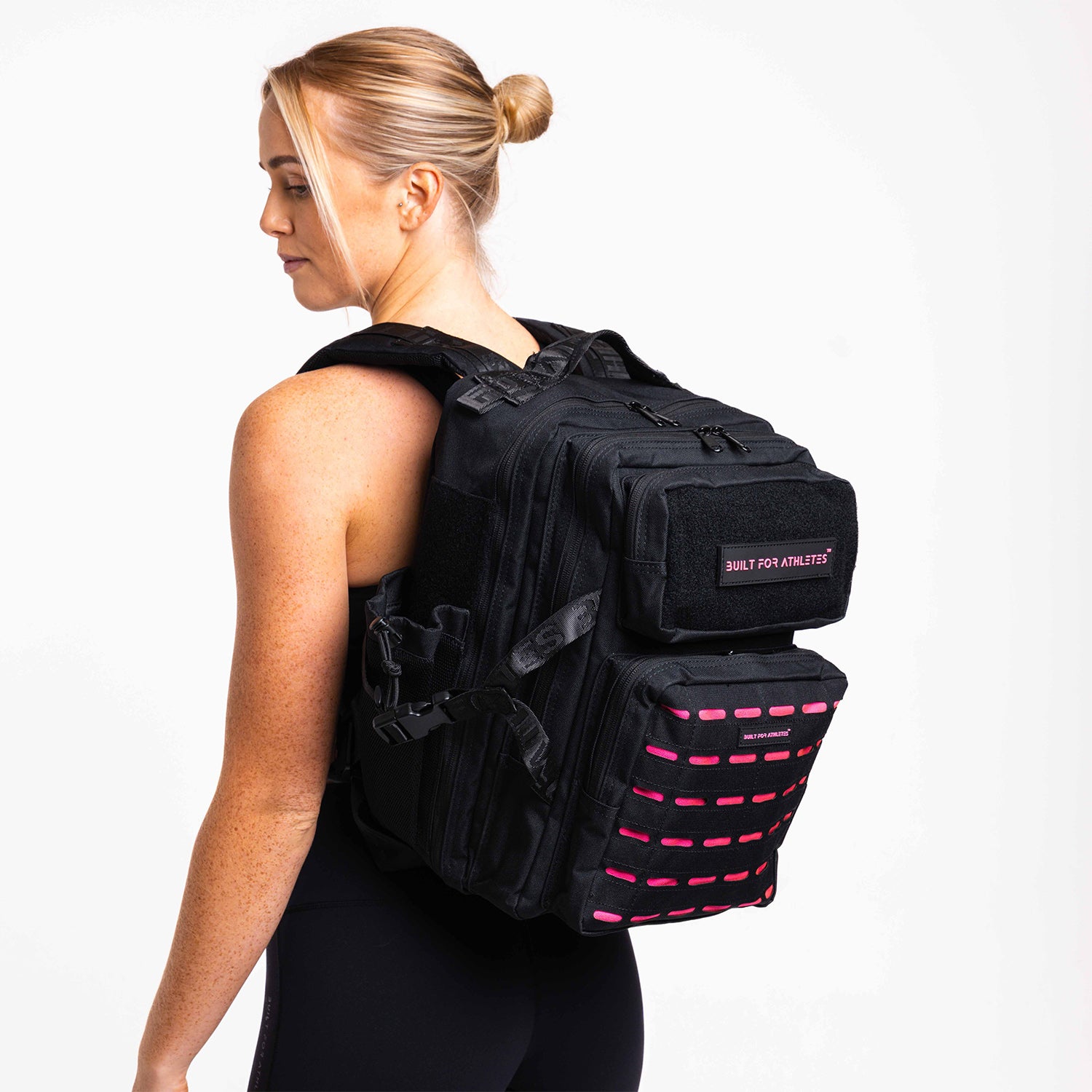 Sac à dos de sport moyen noir et rose