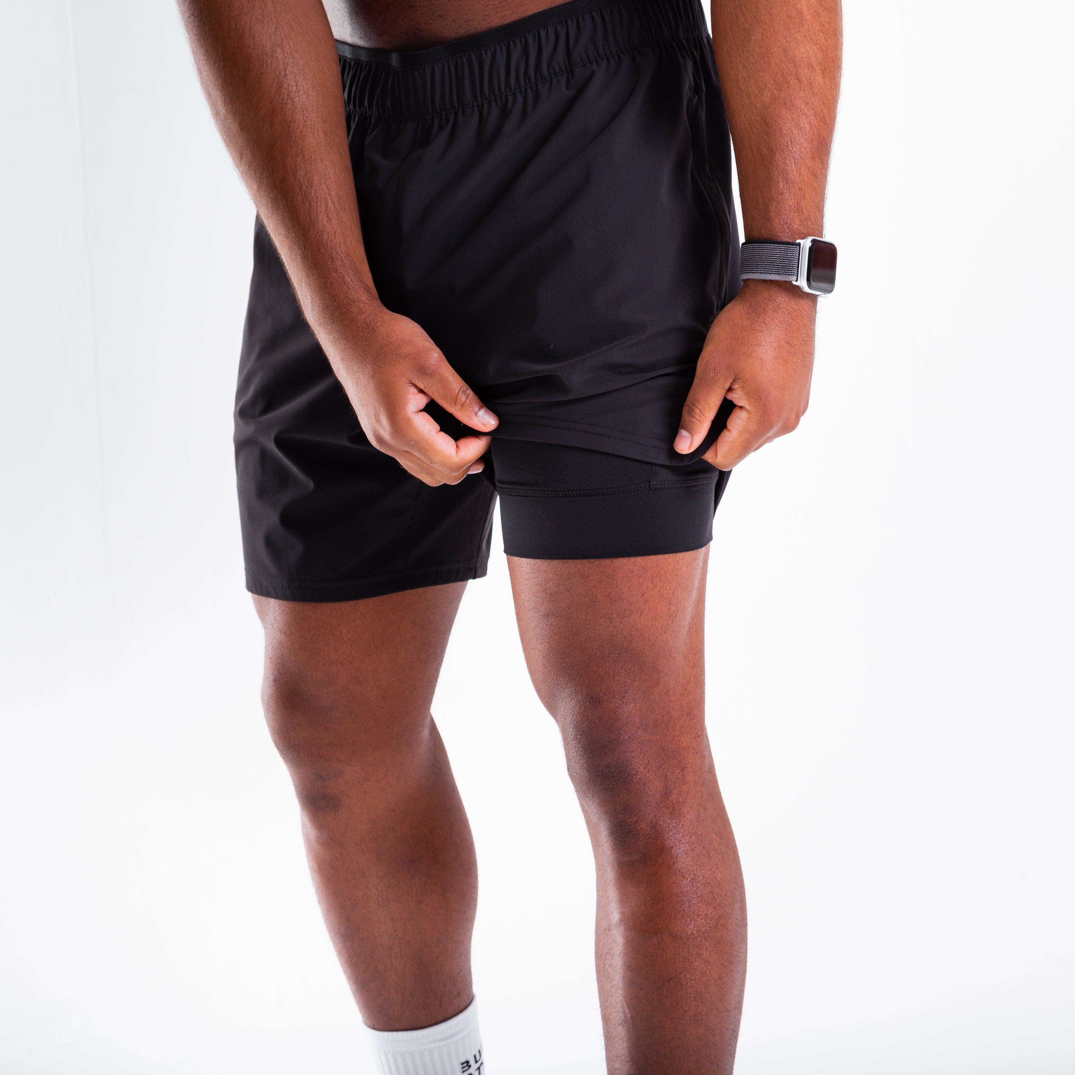 Men's Black 2-in-1 Training Shorts