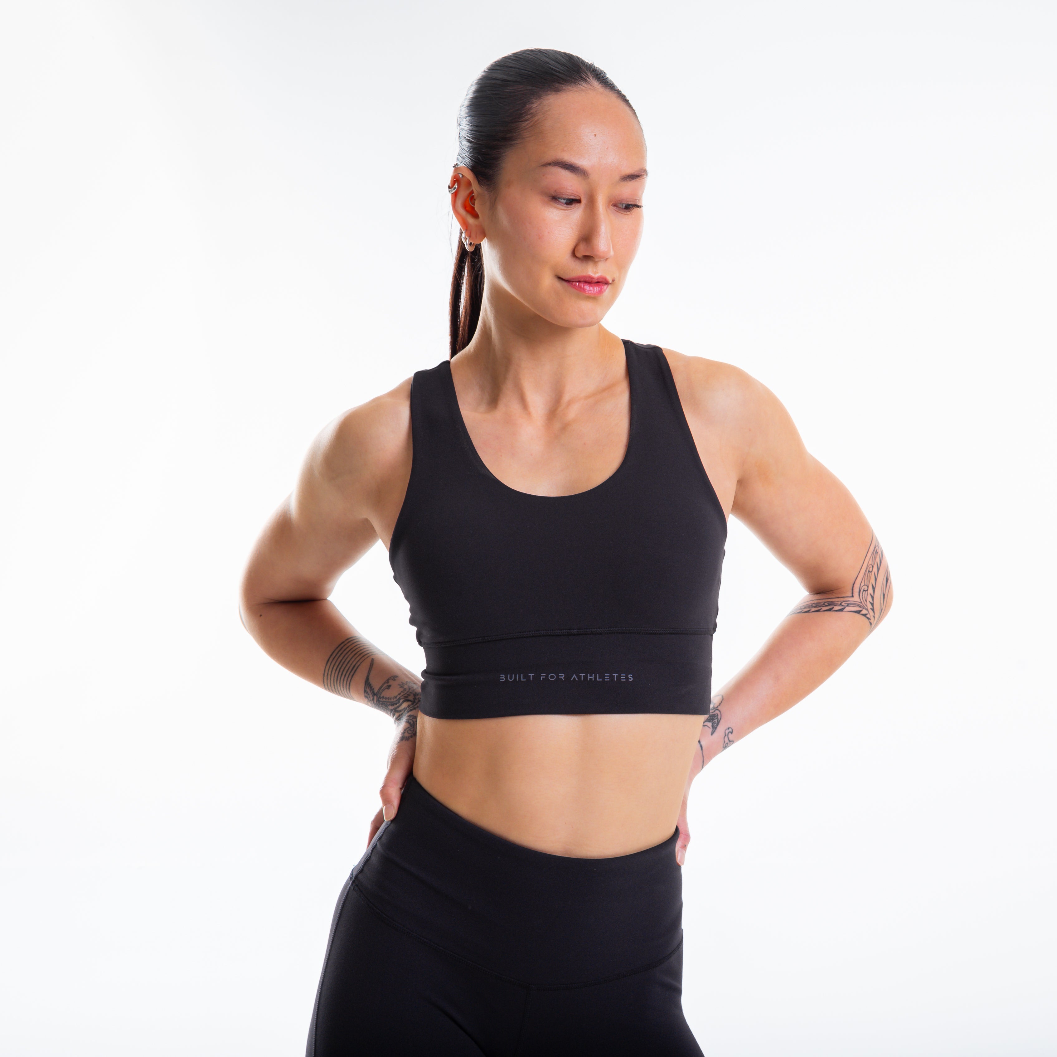 Women's Black Sports Bra and Training Leggings