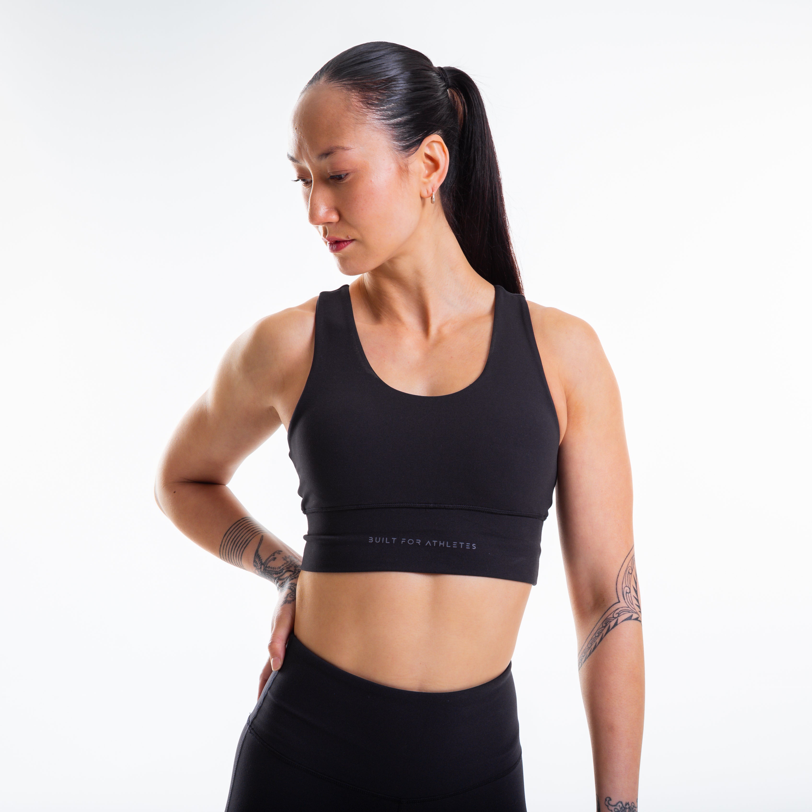 Women's Black Sports Bra and Training Leggings