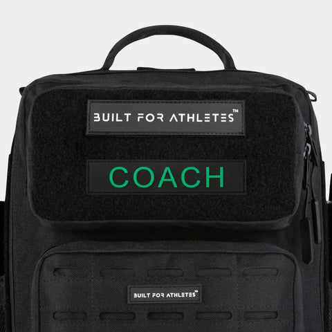 Built for Athletes Patches Green Text Black Back Coach Patch