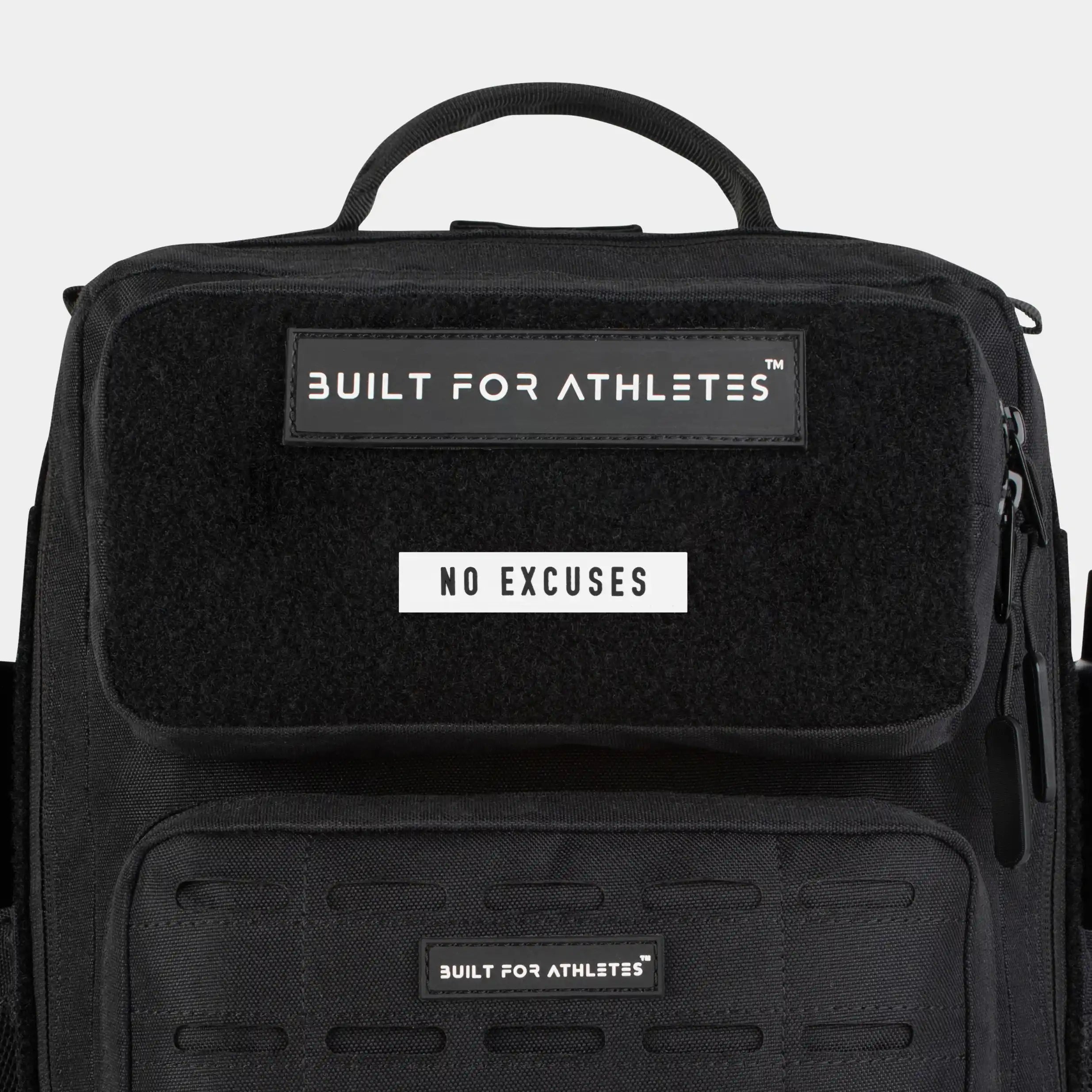 Built for Athletes Patches White Back Black Text No Excuses Patch