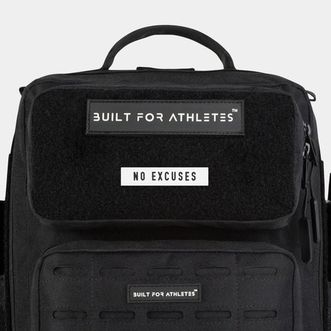 Built for Athletes Patches White Back Black Text No Excuses Patch