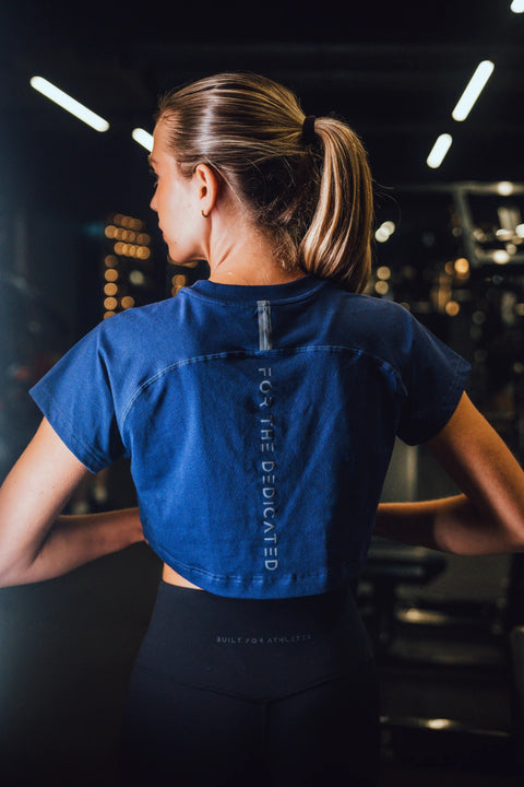 Built For Athletes Womens Shirt Women's Navy Crop Training T-shirt