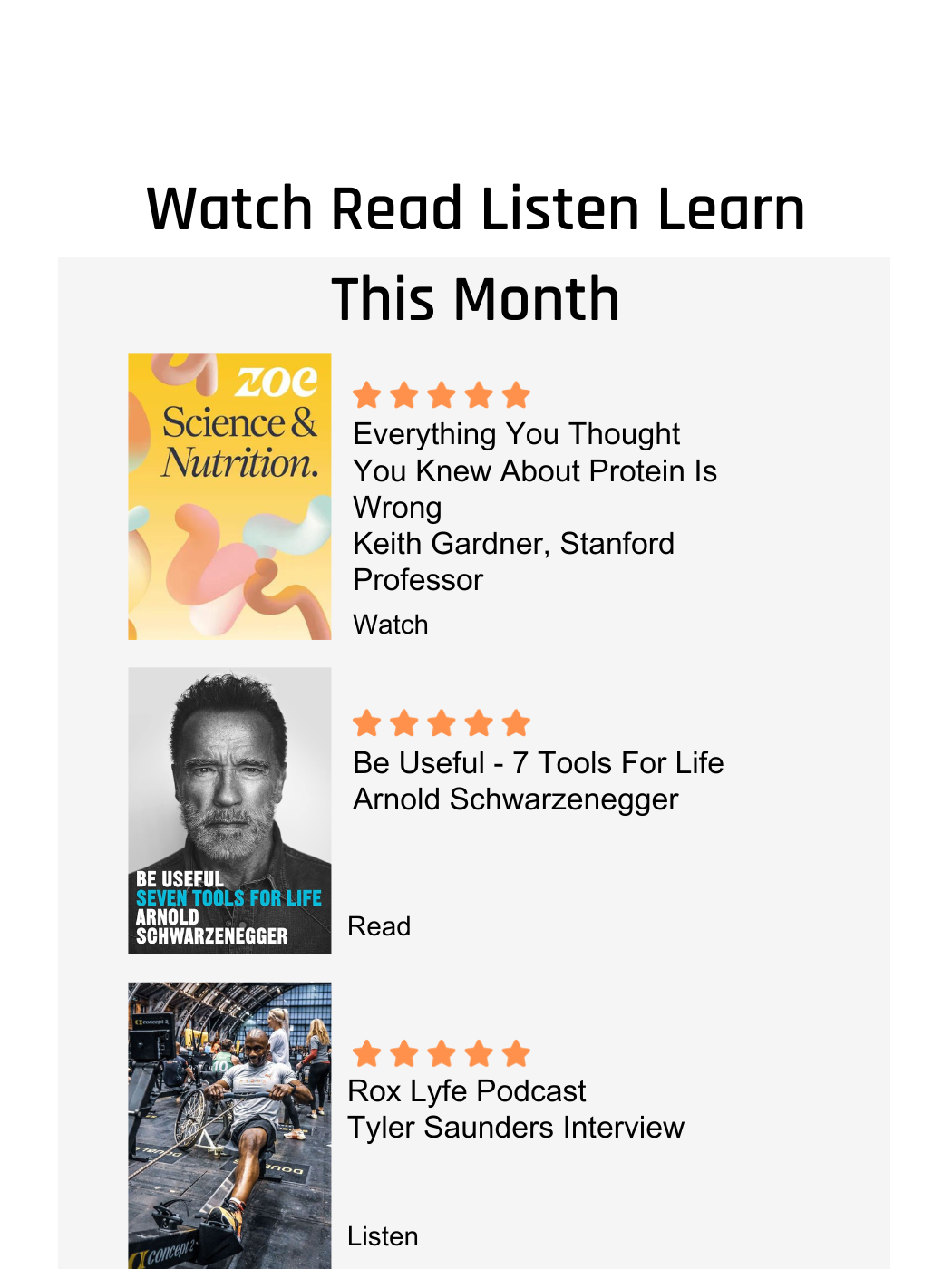 Watch Read Listen Learn: November – Built for Athletes™