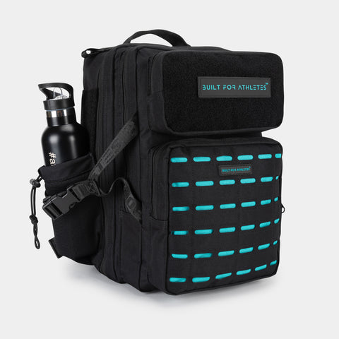 Black & Aqua Gym Backpack 25L