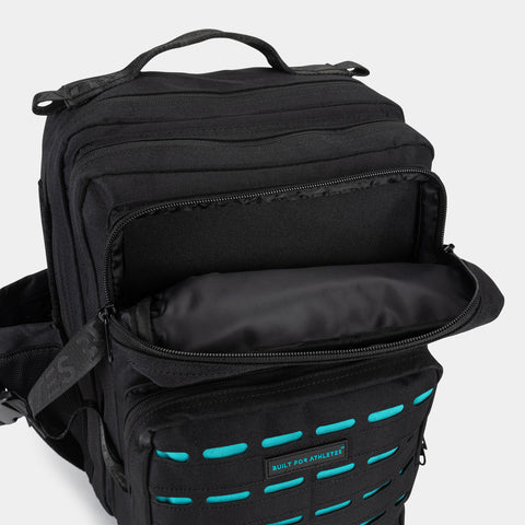 Black & Aqua Gym Backpack 25L