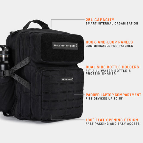 Black Gym Backpack 25L