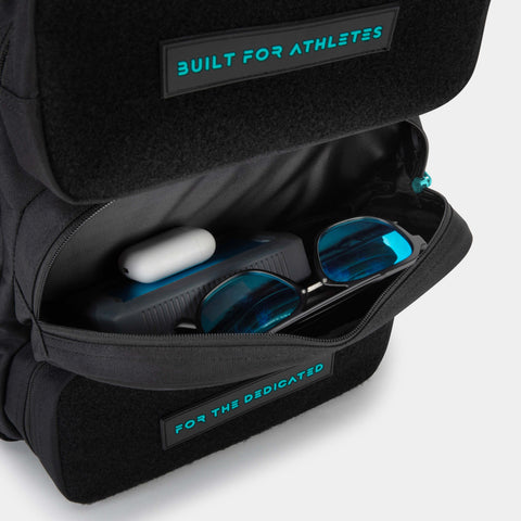 Black & Aqua Hybrid Backpack 35L