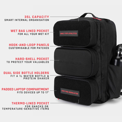 Sac à dos hybride noir et rouge