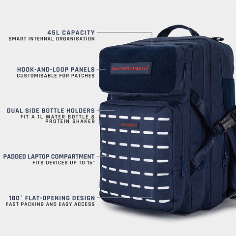Navy & White Gym Backpack Plus