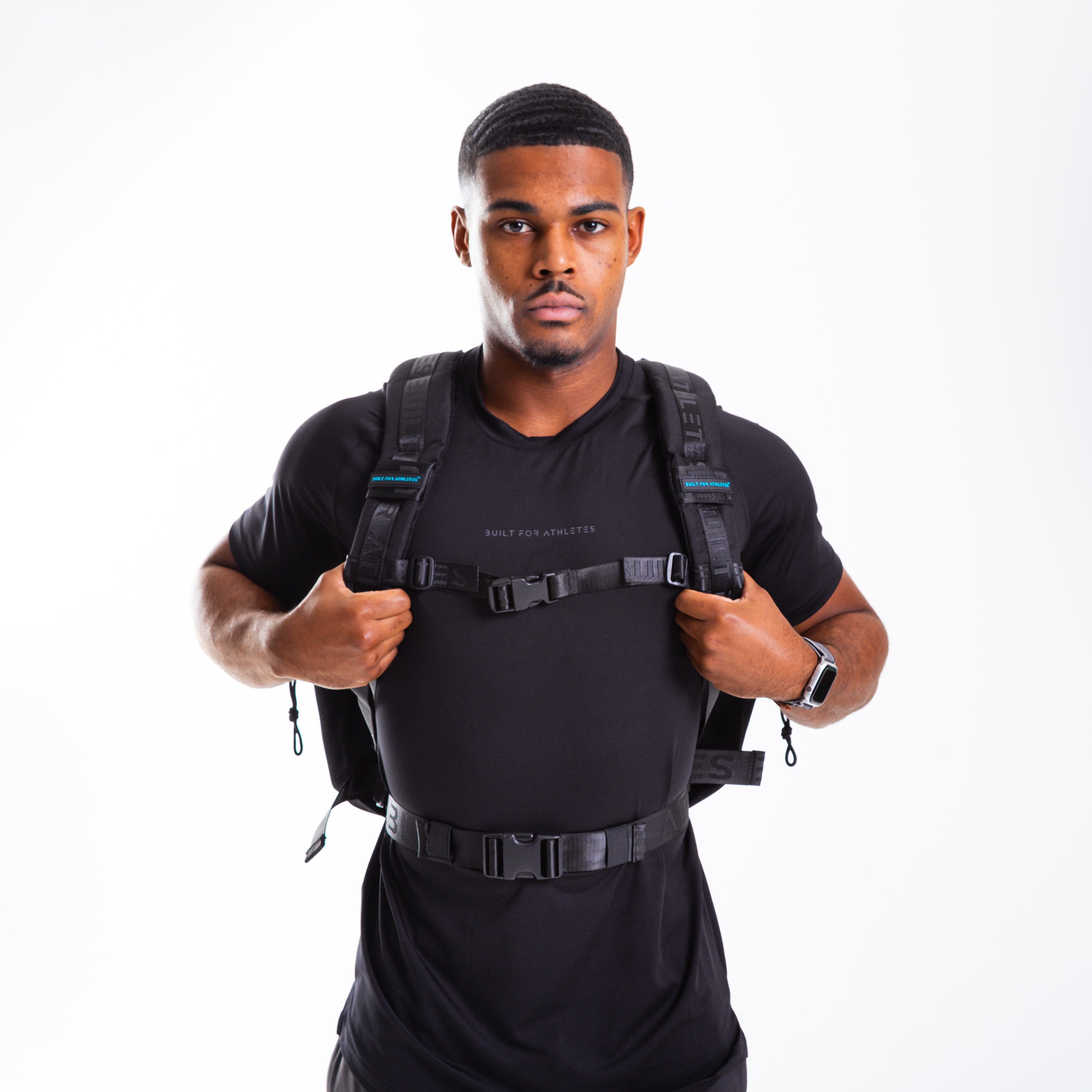Large Black & Aqua 45L Gym Backpack – Built for Athletes™