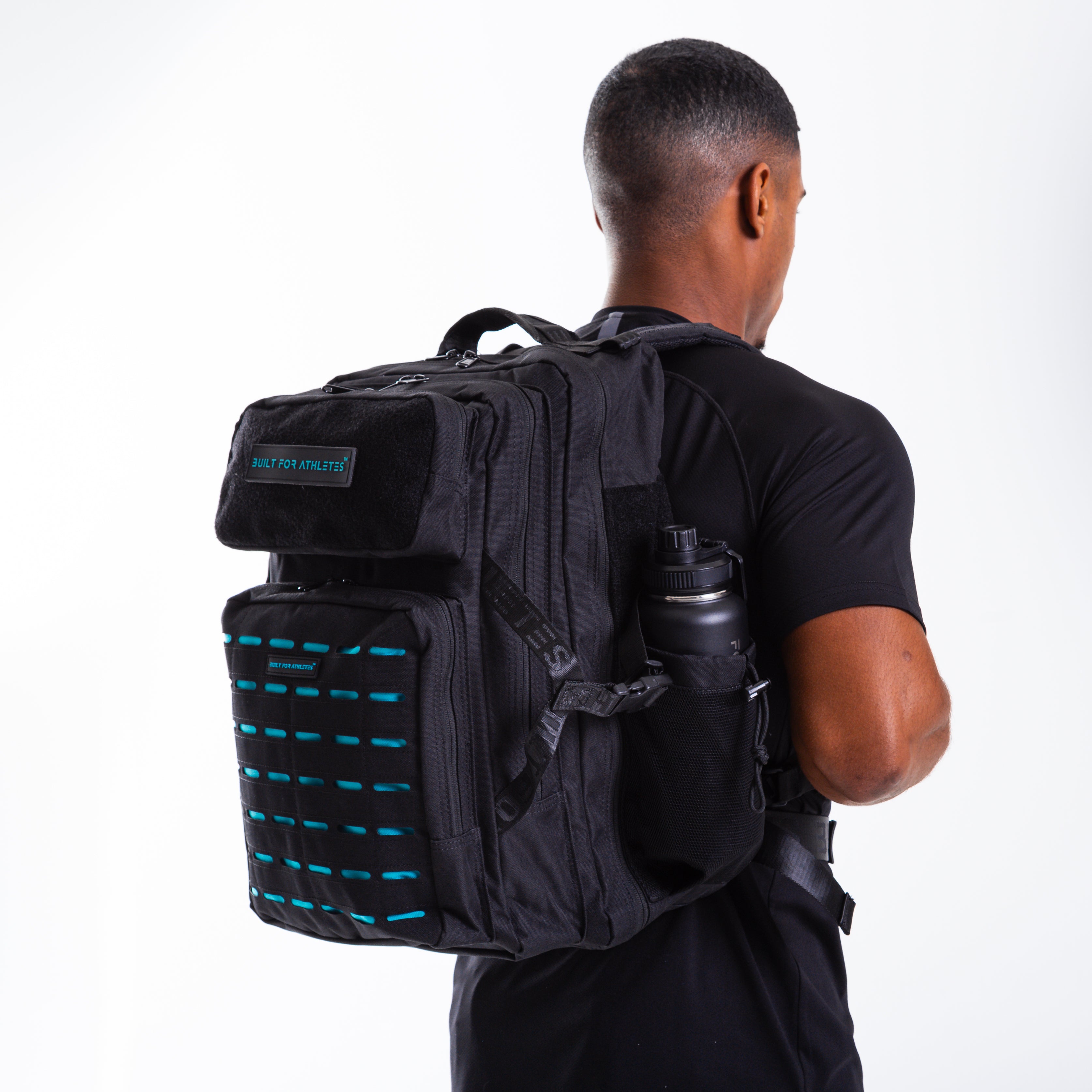 Large Black & Aqua 45L Gym Backpack – Built for Athletes™
