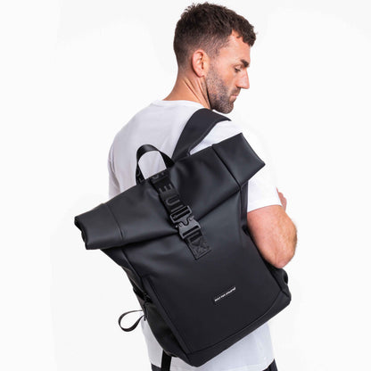 Black Roll Top 22L Backpack