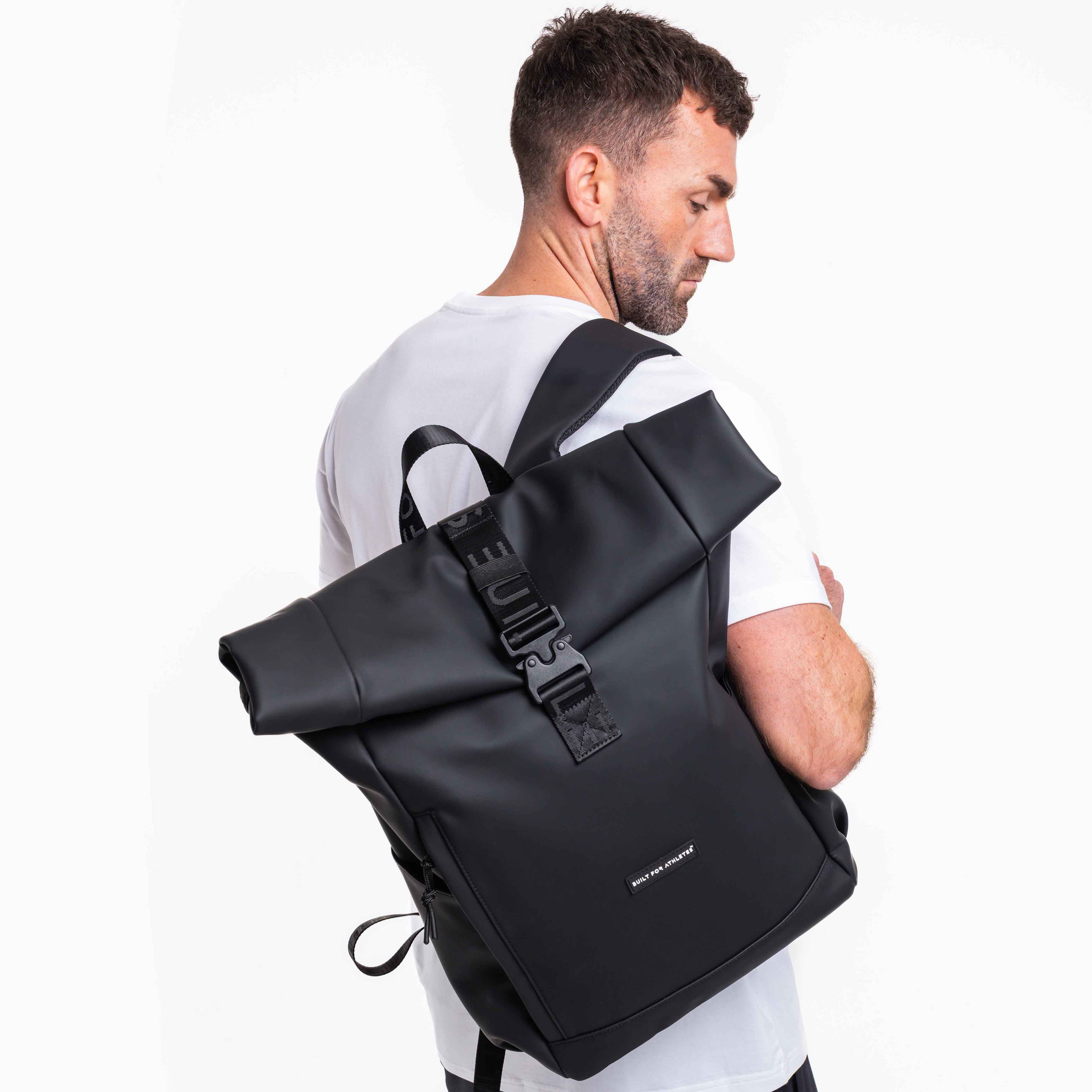 Black Roll Top 22L Backpack