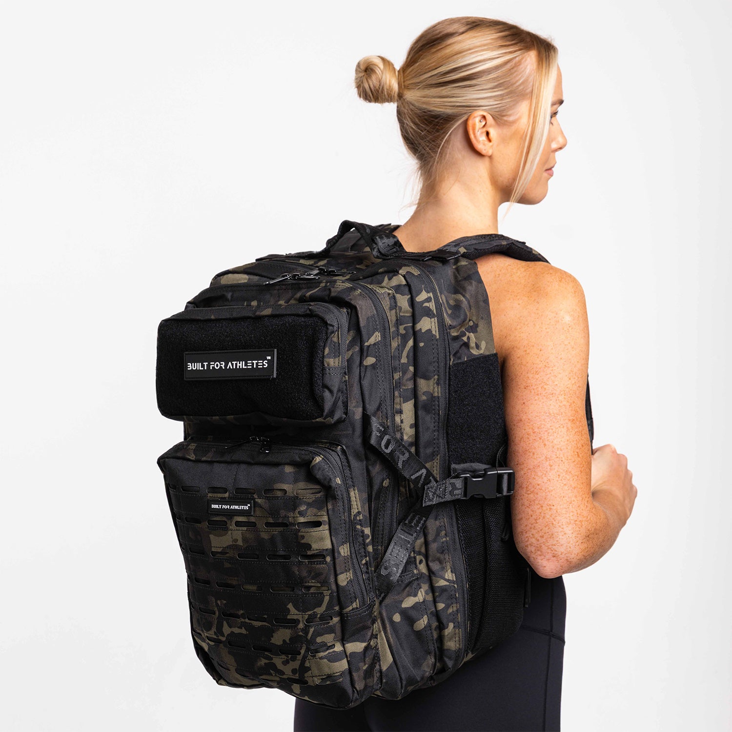 Large Black Camo 45L Gym Backpack