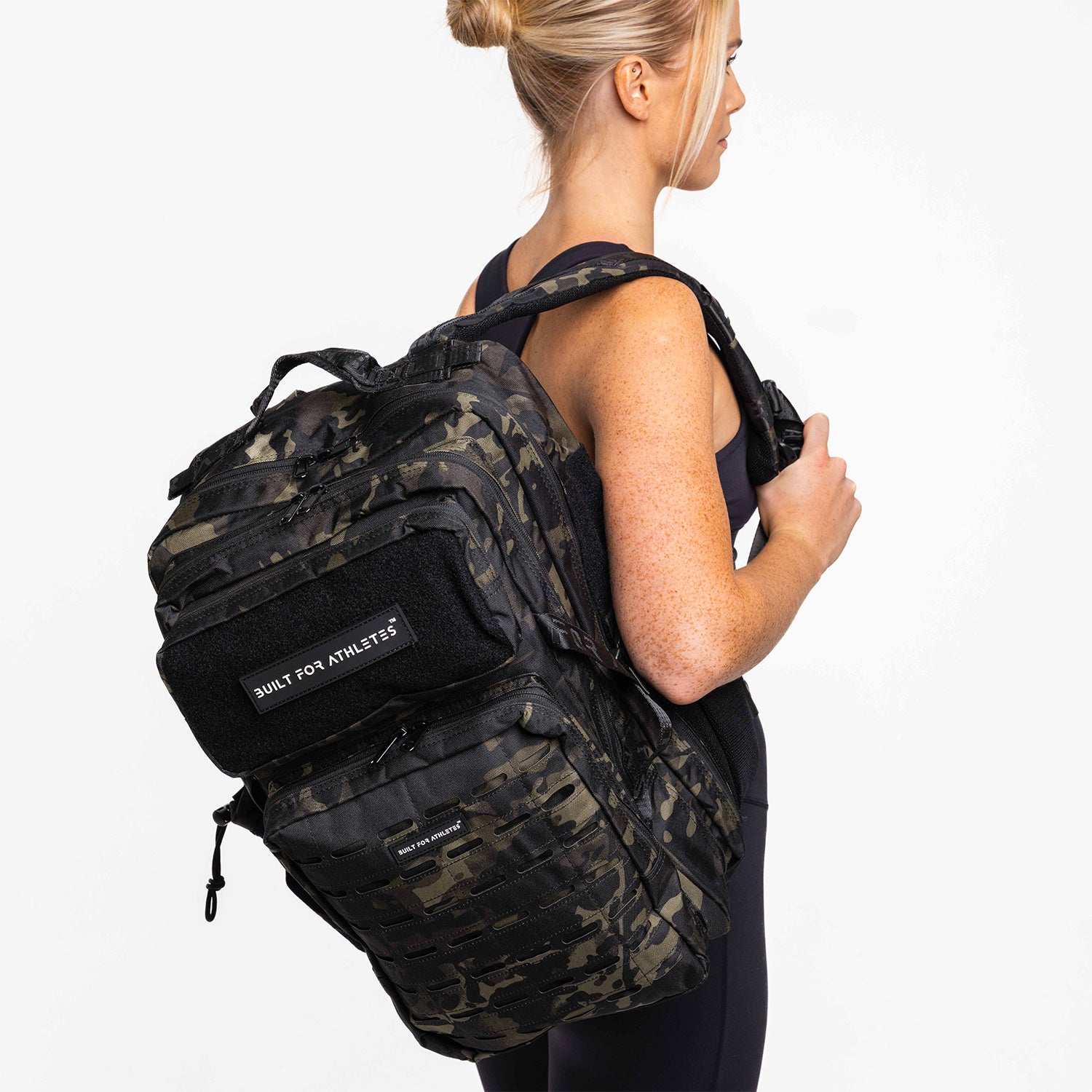 Large Black Camo 45L Gym Backpack