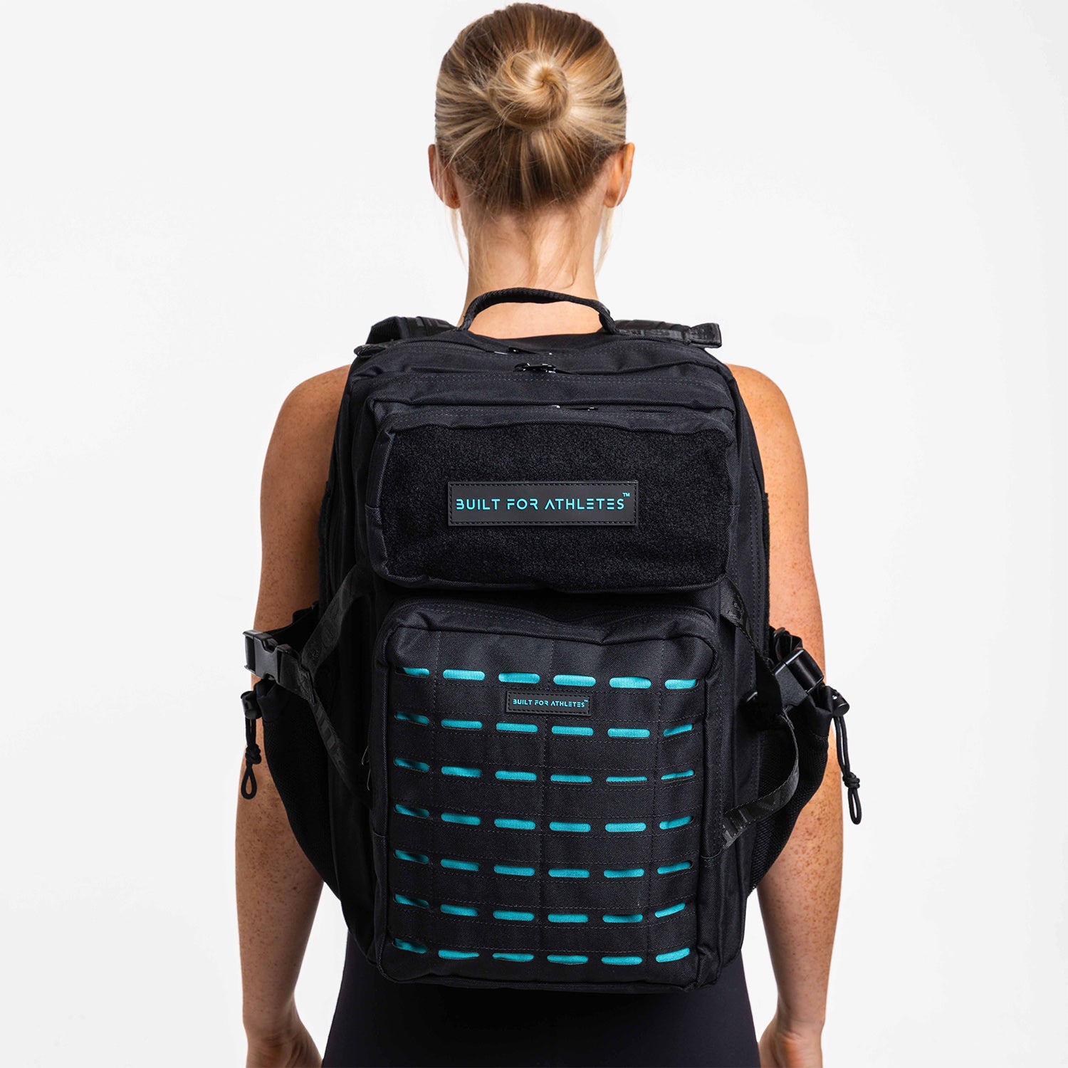 Large Black & Aqua 45L Gym Backpack