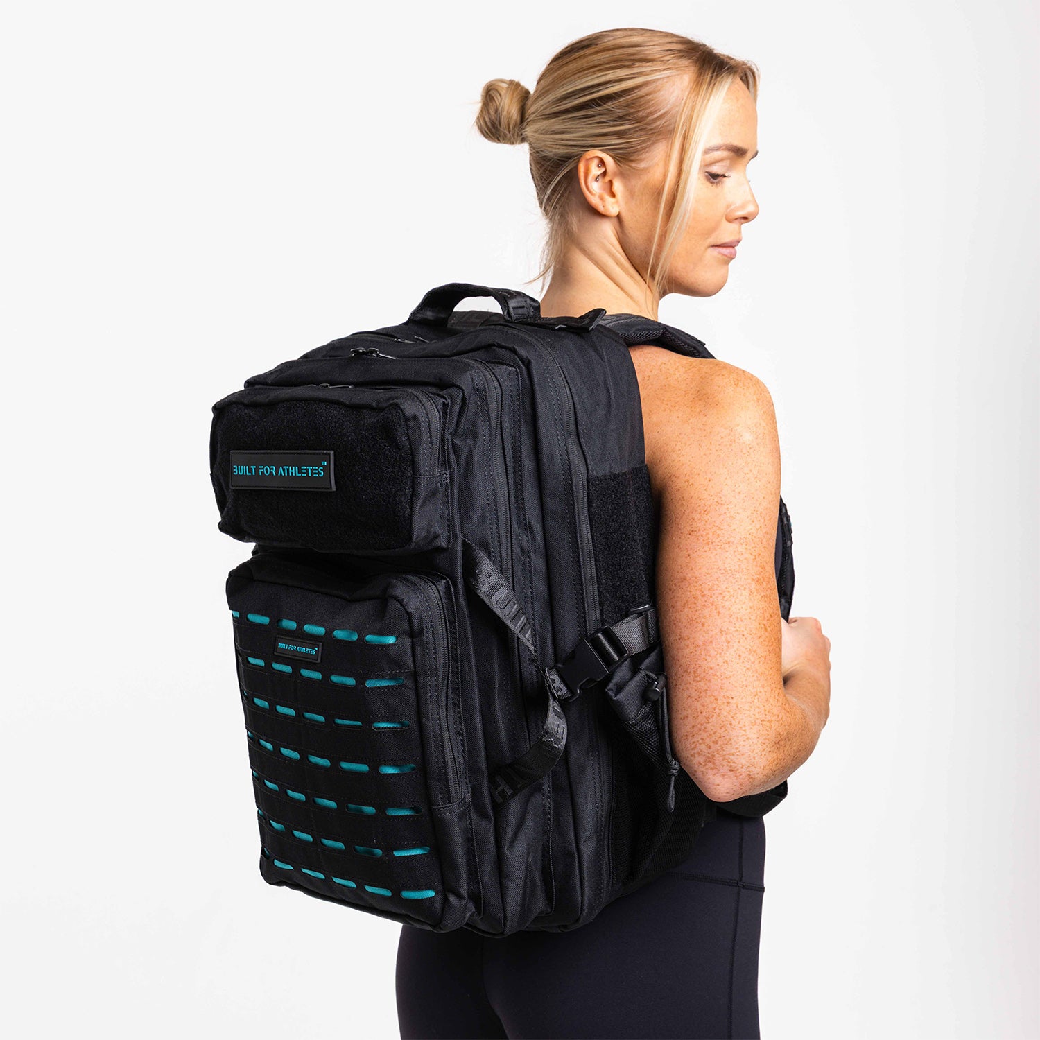Large Black & Aqua 45L Gym Backpack