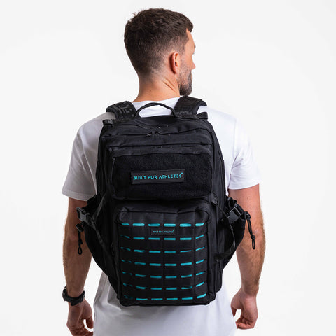 Black & Aqua Gym Backpack 45L