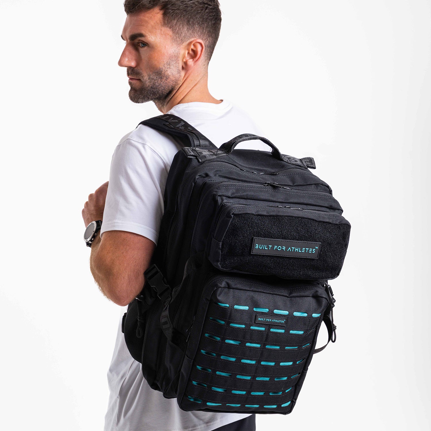 Large Black & Aqua 45L Gym Backpack
