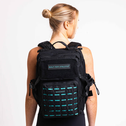 Medium Black & Aqua 25L Gym Backpack