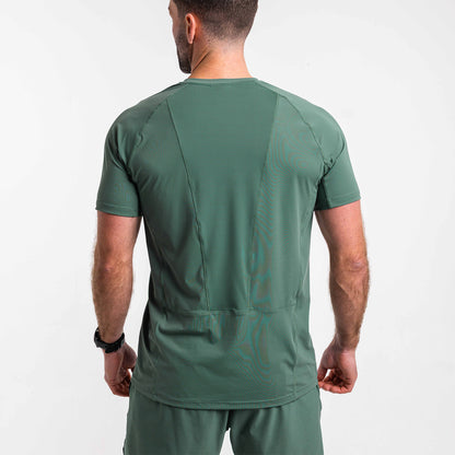 Men's Washed Green Hybrid Training T-Shirt