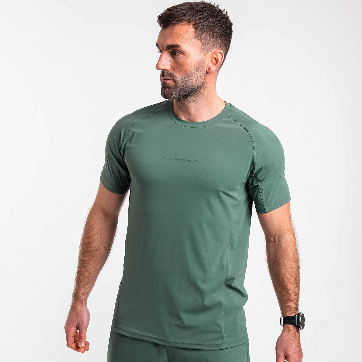 Men's Washed Green Hybrid Training T-Shirt