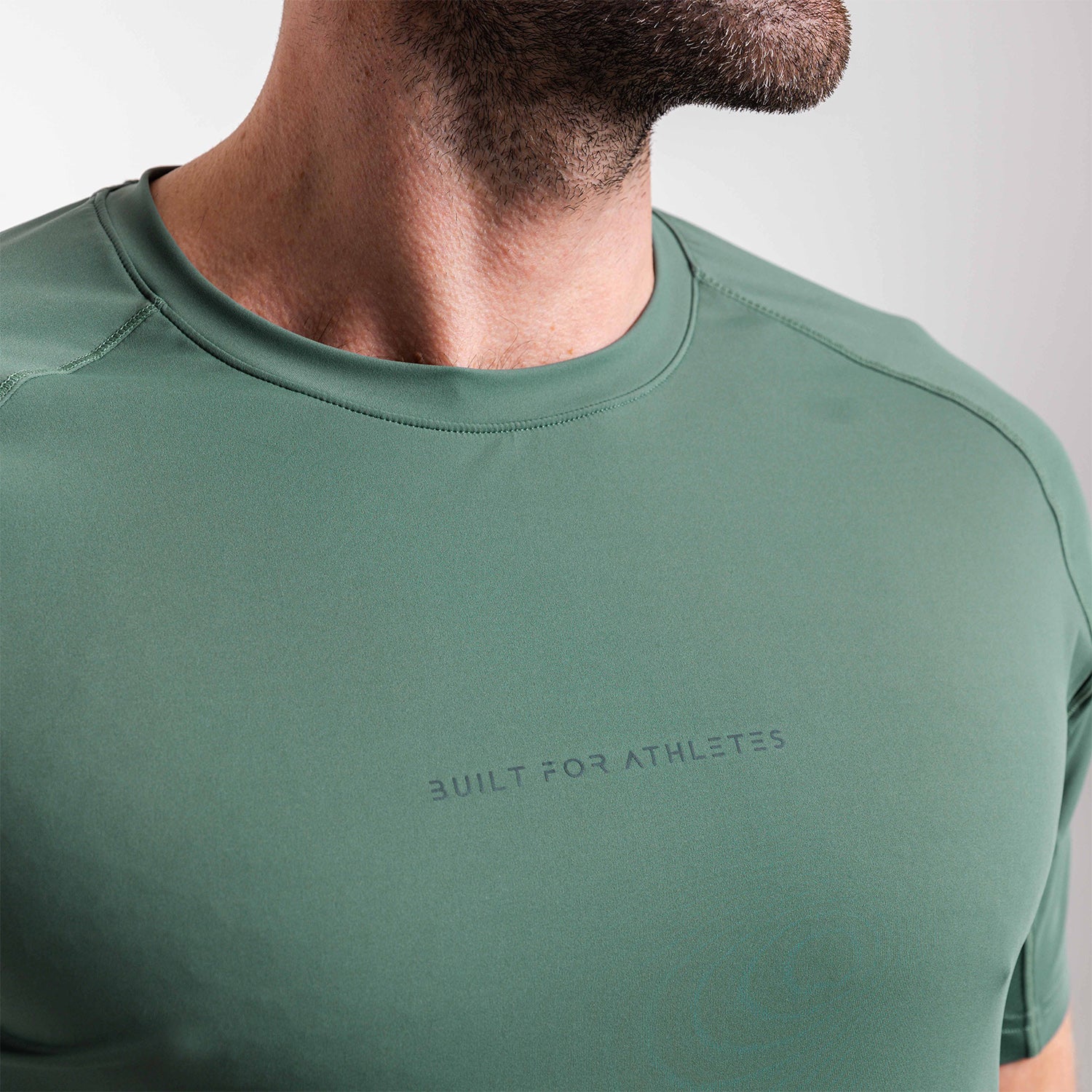Men's Washed Green Hybrid Training T-Shirt
