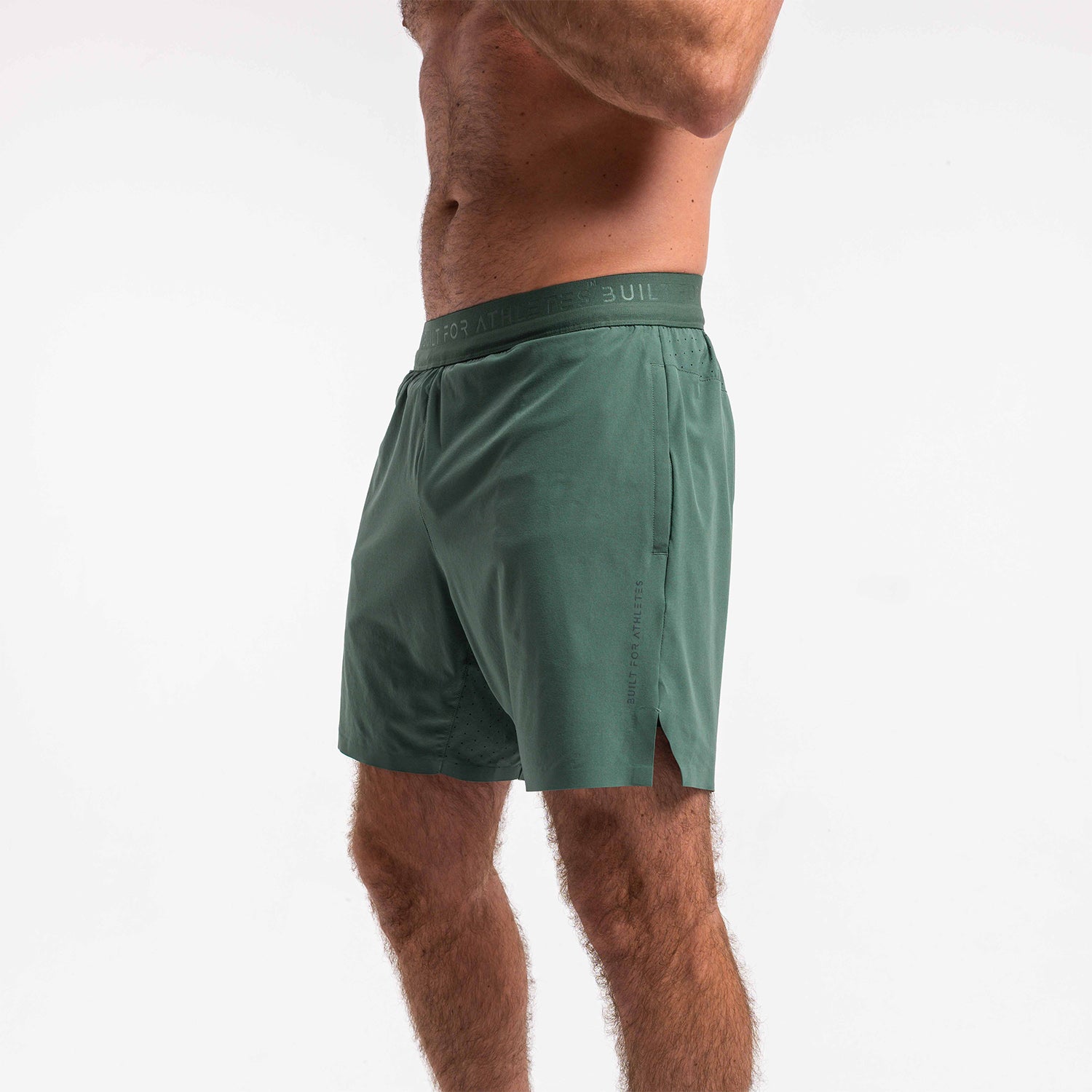 Men's Washed Green 2-in-1 Hybrid Training Shorts