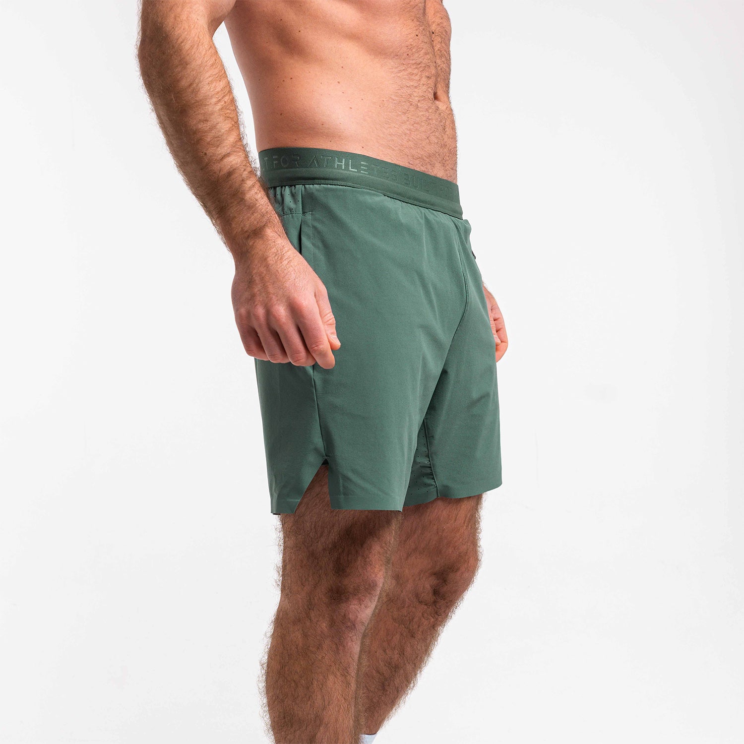 Men's Washed Green 2-in-1 Hybrid Training Shorts