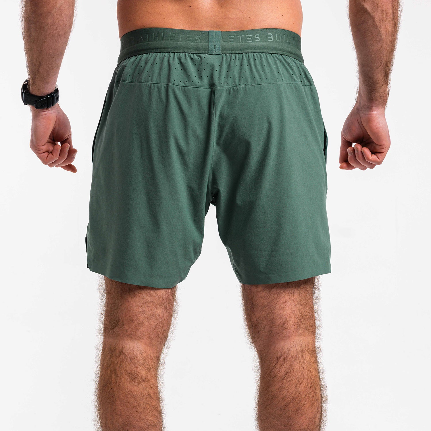 Men's Washed Green 2-in-1 Hybrid Training Shorts