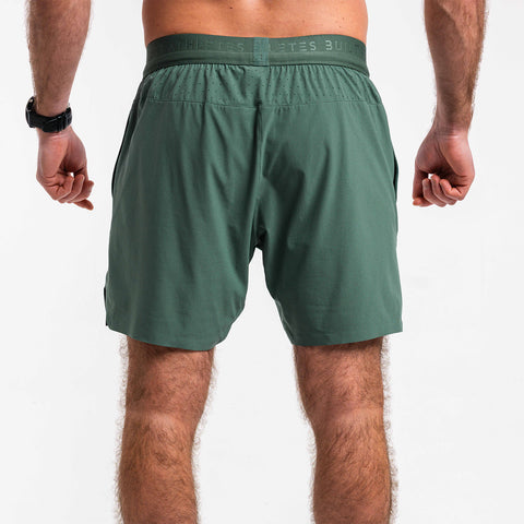 Men's Washed Green 2-in-1 Training Shorts
