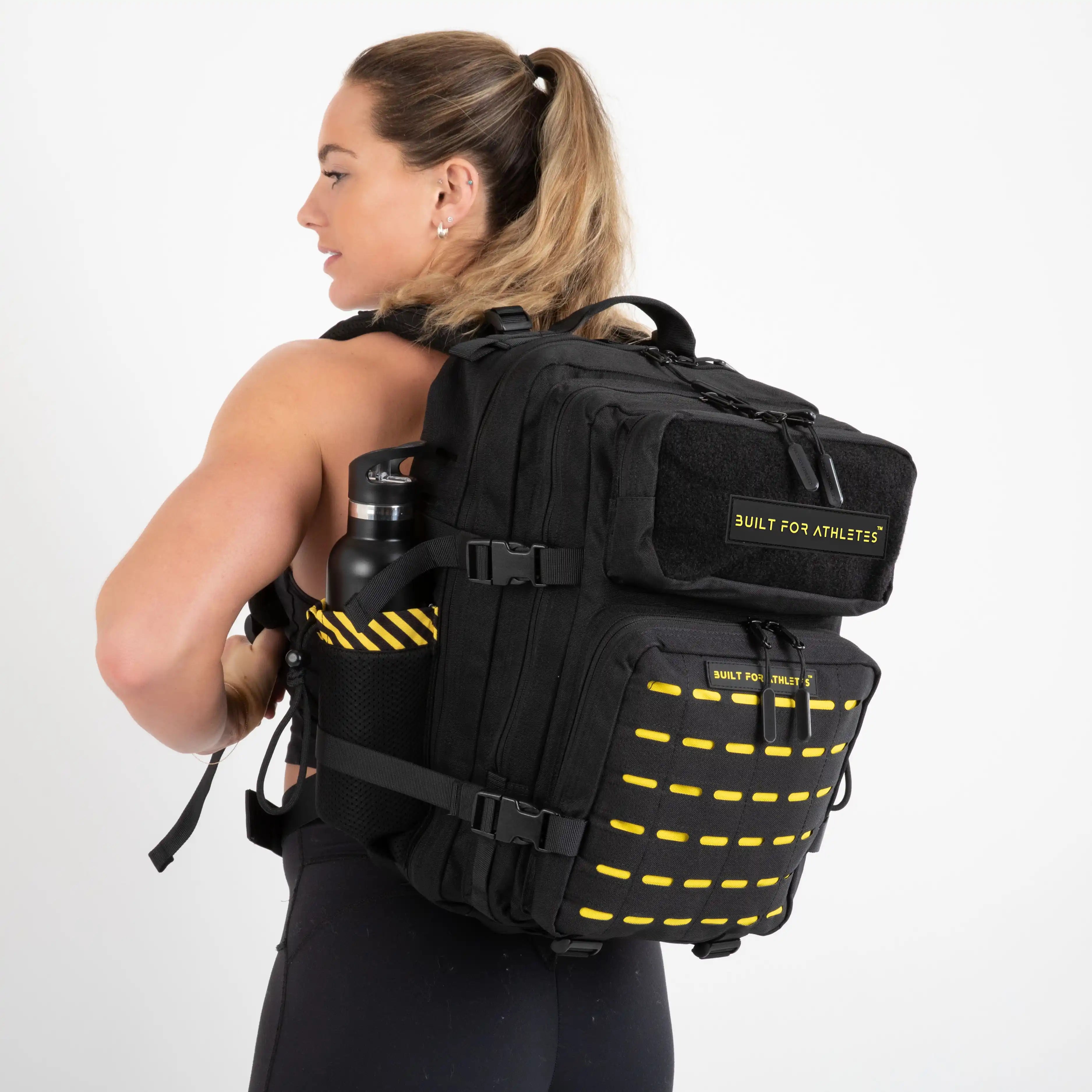 Medium Black & Yellow Gym Backpack