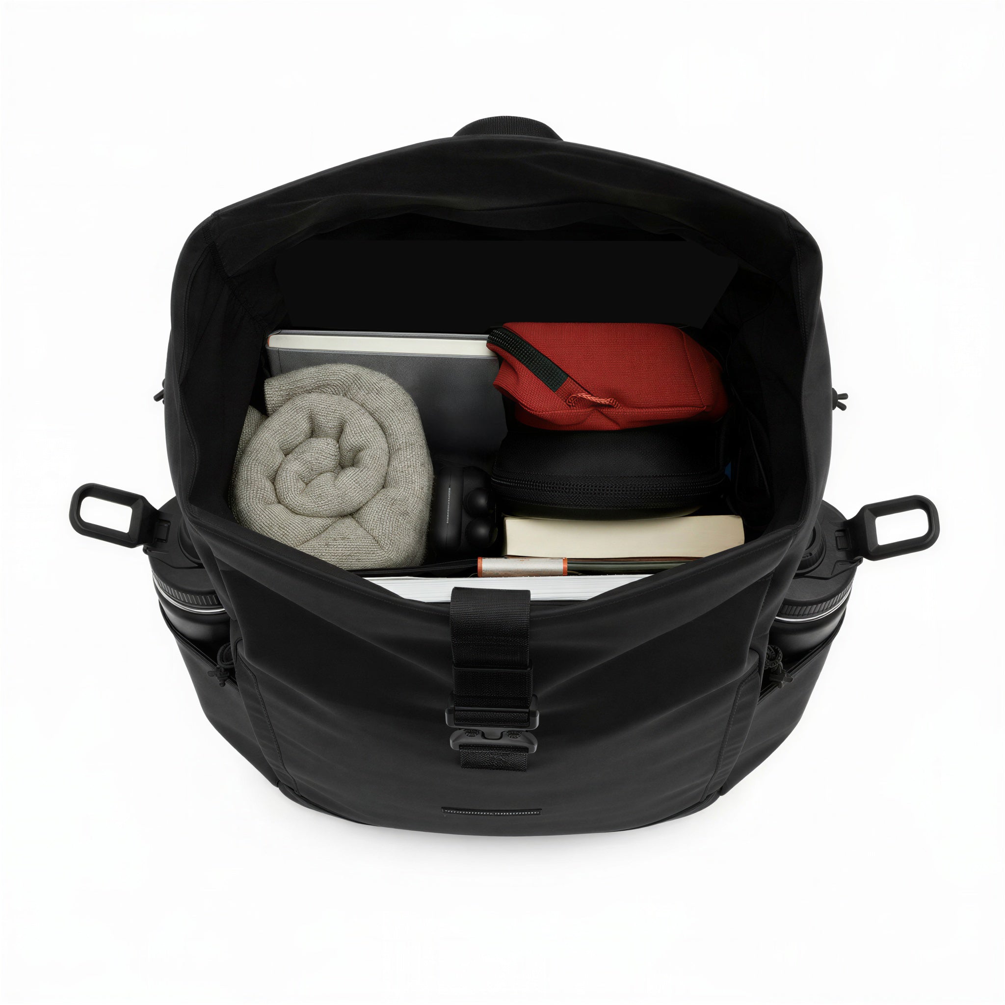 Black Roll Top 22L Backpack