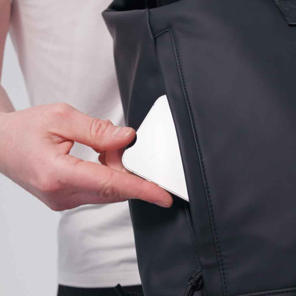 Black Roll Top 22L Backpack