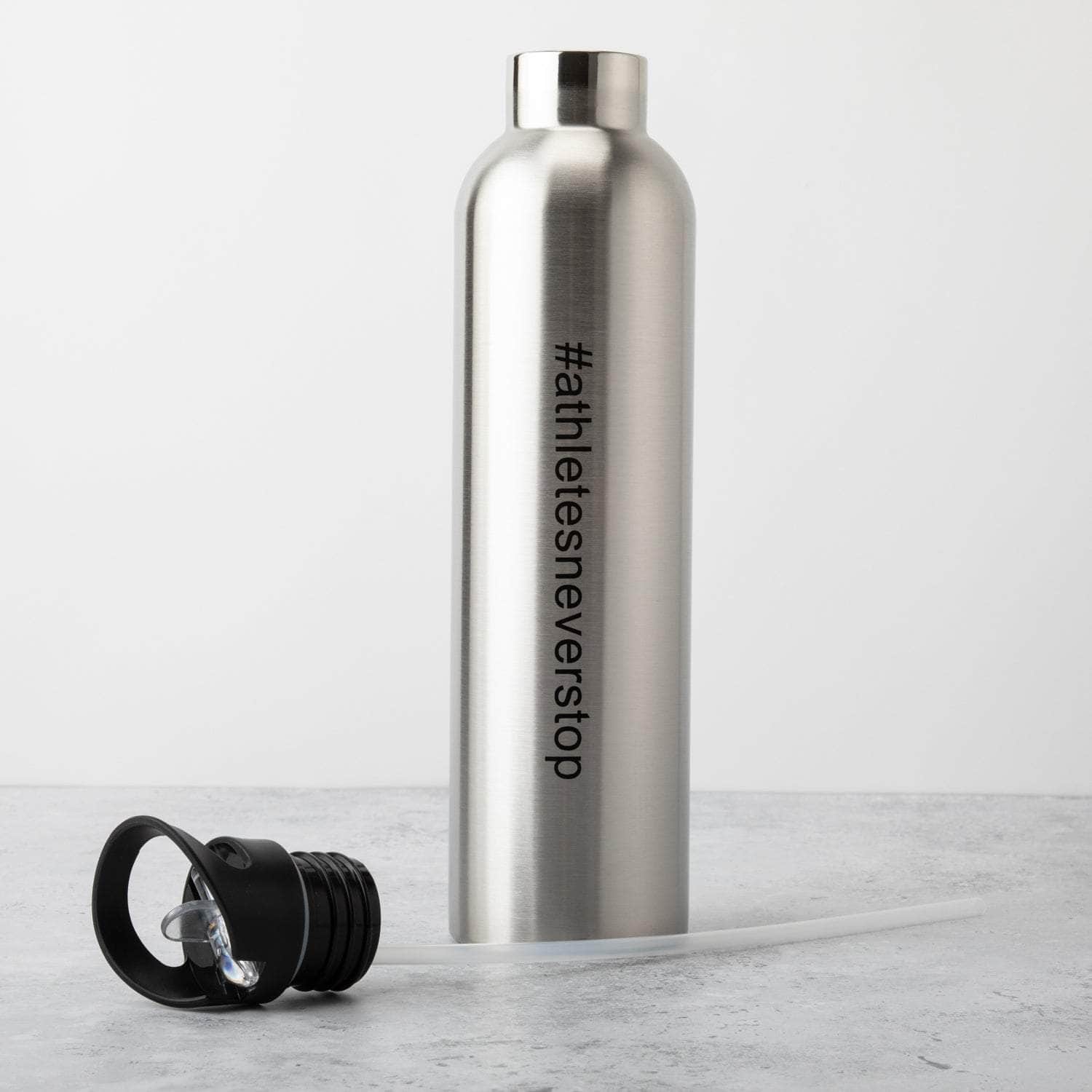 Steel Water Bottle, White, Classic Bottle 1 Liter – Stone Mountain Bike