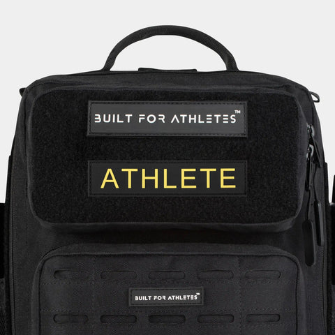 Built for Athletes Patches Yellow Text Black Back Athlete Patch
