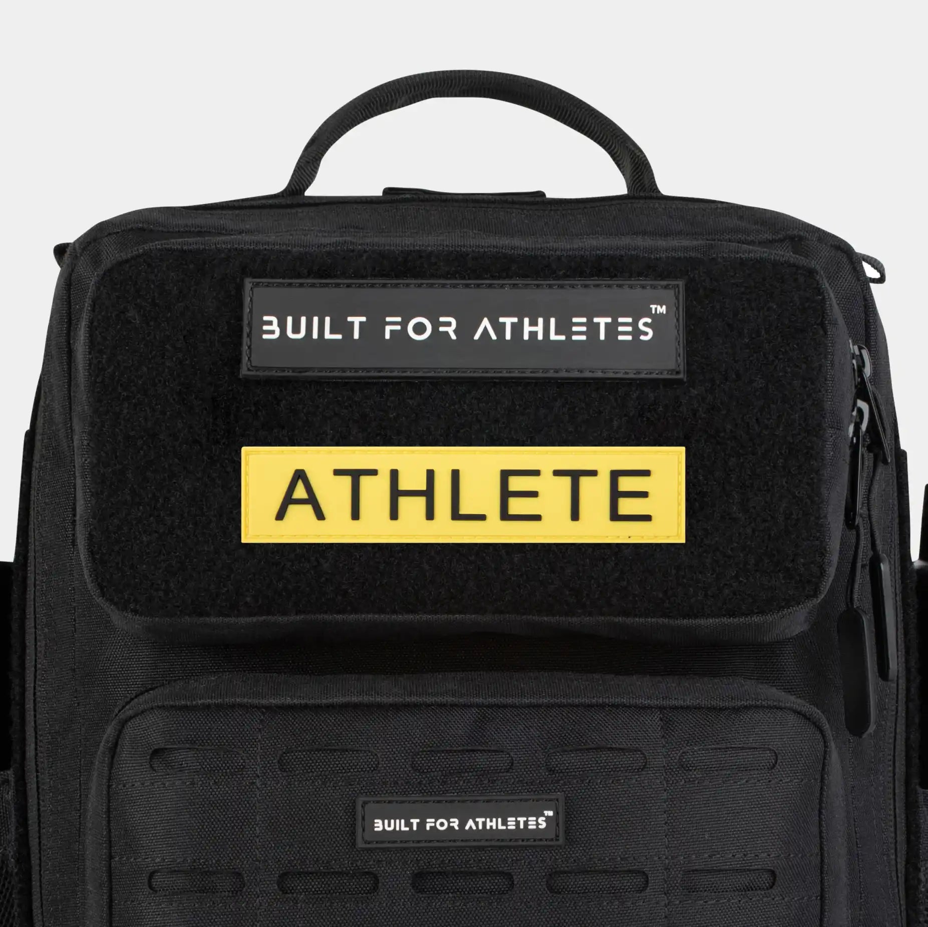 Built for Athletes Patches Black Text Yellow Back Athlete Patch