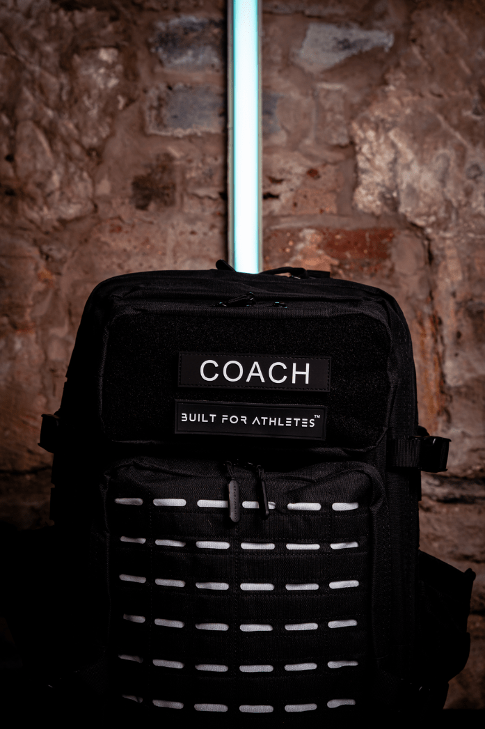 Built for Athletes Patches White Text Black Back Coach Patch