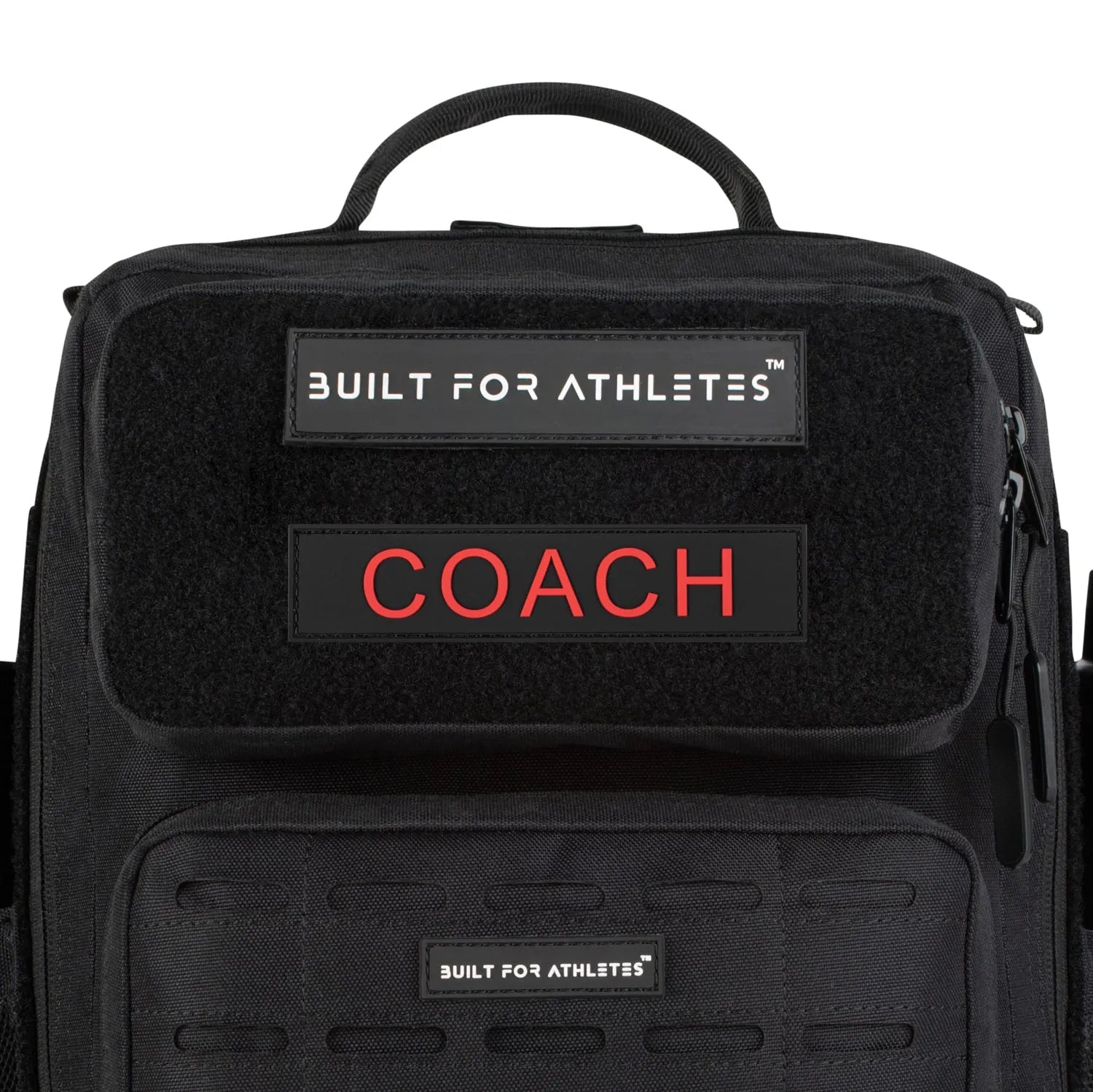 Built for Athletes Patches Red Text Black Back Coach Patch