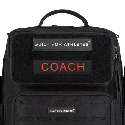 Built for Athletes Patches Red Text Black Back Coach Patch